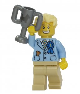 Figurka LEGO  Vítěz soutěže pro psy zepředu