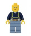 Figurka LEGO Dělník, modrá bunda s nářadím bez helmy