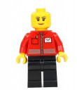 Figurka LEGO Pošťačka v červené bez helmy