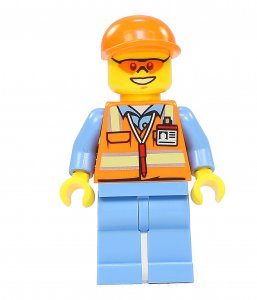 Figurka LEGO Technik v reflexní vestě zepředu