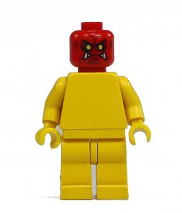 Figurka LEGO Červená hlava se zuby naštvaná zepředu