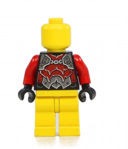 Figurka LEGO Červeno šedé brnění zepředu