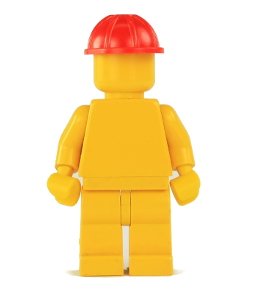 Figurka LEGO Pracovní červená helma zepředu