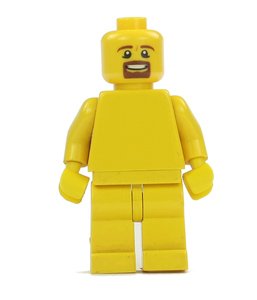 Figurka LEGO Usměvavá hlava s hnědou bradkou zepředu