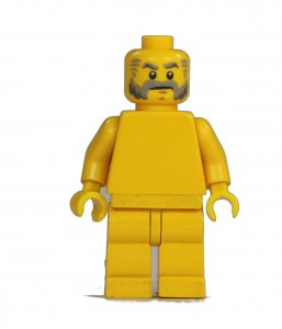 Figurka LEGO Hlava s šedými licousy zepředu