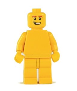 Figurka LEGO Hlava s úsměvem, hnědé obočí zepředu