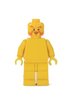 Figurka LEGO Hlava s oranžovými vousy a knírem zepředu