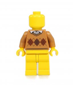 Figurka LEGO Hnědý pletený svetr zepředu