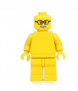 Figurka LEGO Starší tvář s brýlema a knírem zepředu