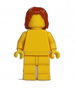 Figurka LEGO Středně dlouhé světle hnědé vlasy zepředu