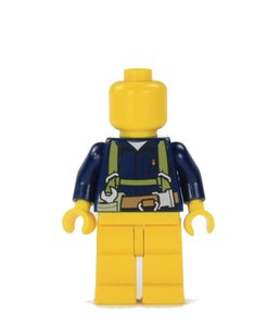 Figurka LEGO Modrá pracovní kombinéza s pásem zepředu