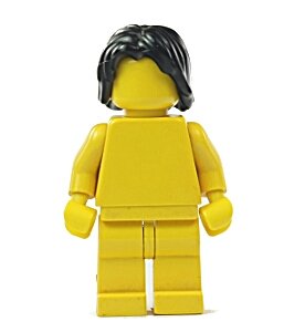 Figurka LEGO Černé středně dlouhé vlasy zepředu