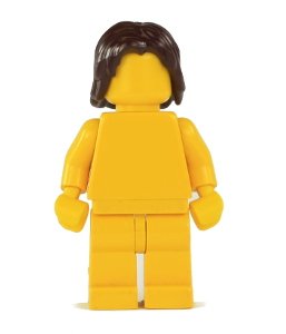 Figurka LEGO Středně dlouhé hnědé vlasy zepředu