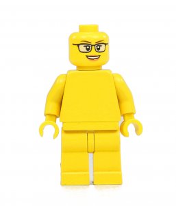 Figurka LEGO Vysmátá hlava s brýlema zepředu