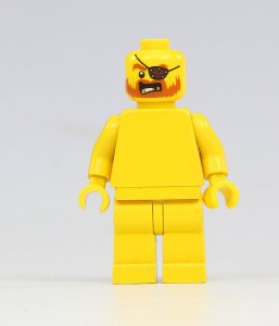 Figurka LEGO Vysmátá hlava s vousy bez oka zepředu